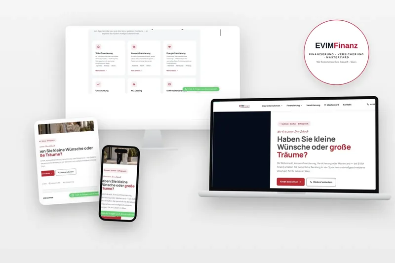EVIM Finanz – Website auf Desktop, Tablet und Smartphone