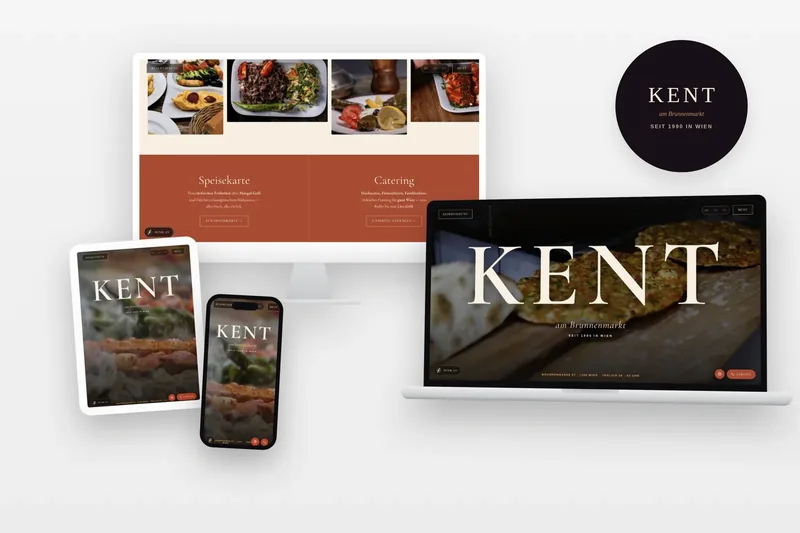 KENT Restaurant – Website auf Desktop, Tablet und Smartphone